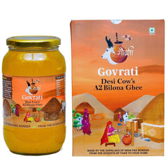 100% Pure Desi Cow'S A2 Bilona Ghee By Govrati | Vedic Bilona Method Grassfed Cultured Desi Cow Ghee For Heart Health | (500ml) 16.9 Ounce | Jar Pack