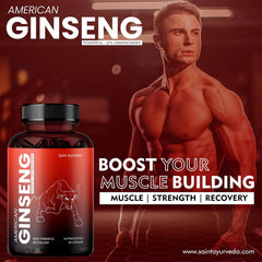 Saint Ayuveda American Ginseng Root Extract With Bio - Piperine, 1000mg Supports Energy, Vitality & Strength, For Men & Women | 120 Capsules 200gm 0.4lbs