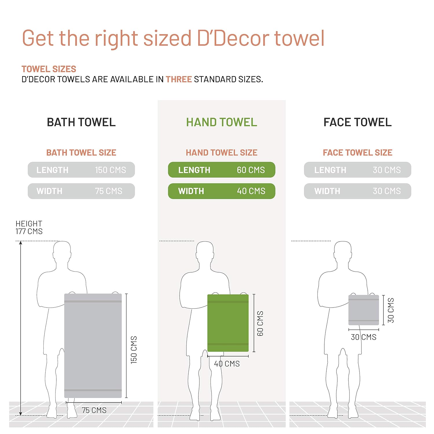 Ddecor Cotton Hand Towel 400 Gsm - Pack Of 2 (Grey)