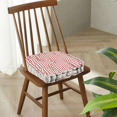 Soft Cotton Chair Cushions For Sitting, Button Pillow, Printed - Maroon & Green | Pillow For Office Work & Posture Support | Sitting Cushion & Back Rest For Chair | Pain Relief - Pack Of 6