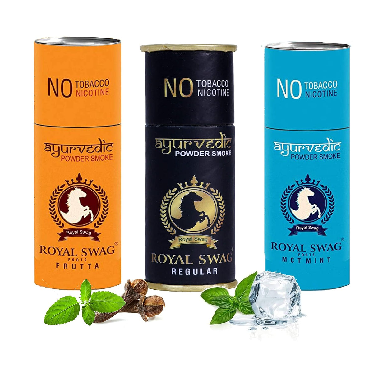 Royal Swag Ayurvedic Herbal Nicotine Free Cigarettes (100% Tobacco-Free 100% Nicotine-Free) Regular, Frutta, Mint Flavoured | Smoking Cessation (Pack Of 15)