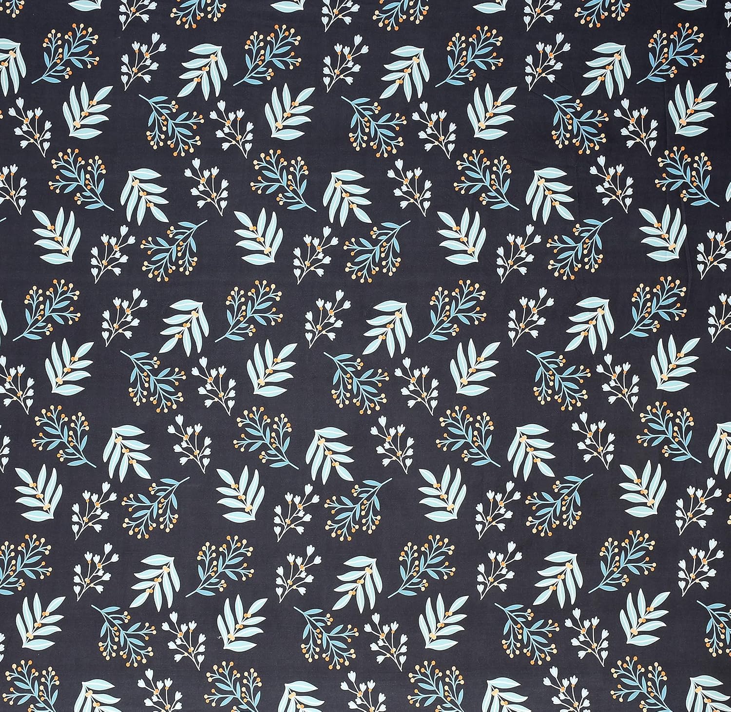 Printed Double Bedsheet With 2 Pillow Cover - 72 X 78 X 6 Inches, Black & Blue | All Around Elastic Fitted Bedsheet | Super Soft Polycotton With 200 Thread Count
