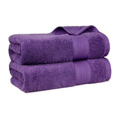 Trident Soft Comfort Air Rich 100% Cotton Bath Towels 500 Gsm | Large Size Bathroom Towels For Men/Women, 2 Pc Bath Towel Set (Plum)