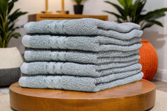 Solance Super Cotton Hand Towel 1000 Gsm | Ultra Soft & Super Absorbent Hand Towel (Grey) - Set Of 5