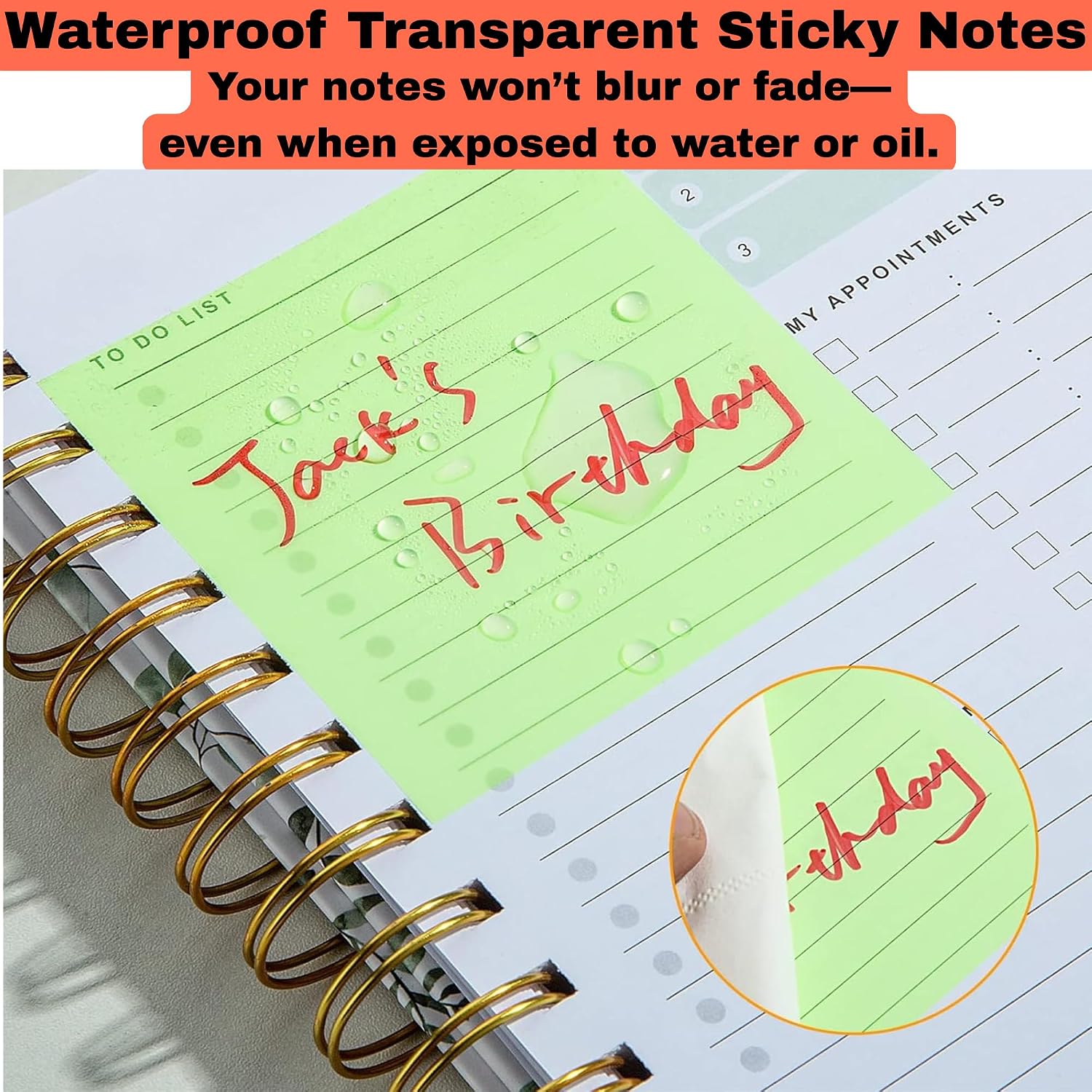 200 Sheets Transparent Multi Color Sticky Notes, Self-Stick Note - 3 X 3 Inch, Pack Of 4