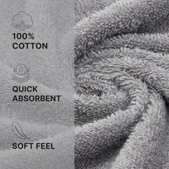 Welspun 100% Cotton Quik Dry Bath Towel 380 Gsm | High Absorbency Super Soft, Fast Drying Bath Towels Large Size (Grey)