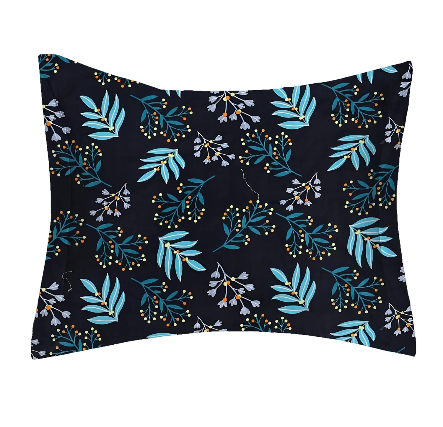Single Bedsheet With 1 Pillow Covers - 60 X 90 Inches, Black & Blue | Soft Wrinkle Free Breathable Easy Care | Color Fade Resistant Bedsheet