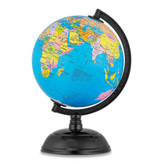 Globe With A.B.S Polymer Moulded Arc & Base, 5 Inch, 12.8 Cm Diameter & 7.9 Inch, 20 Cm Height | Rotating World, Laminated Globe Surface With Time Scales, Pack Of 1