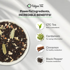 Udyan Tea Kadak Masala Chai - 250gm, 8.8 Ounce | Premium Blend With Fresh Tea Leaves & Real Spices - Authentic Indian Masala Chai Latte | High Caffeine Loose Leaves