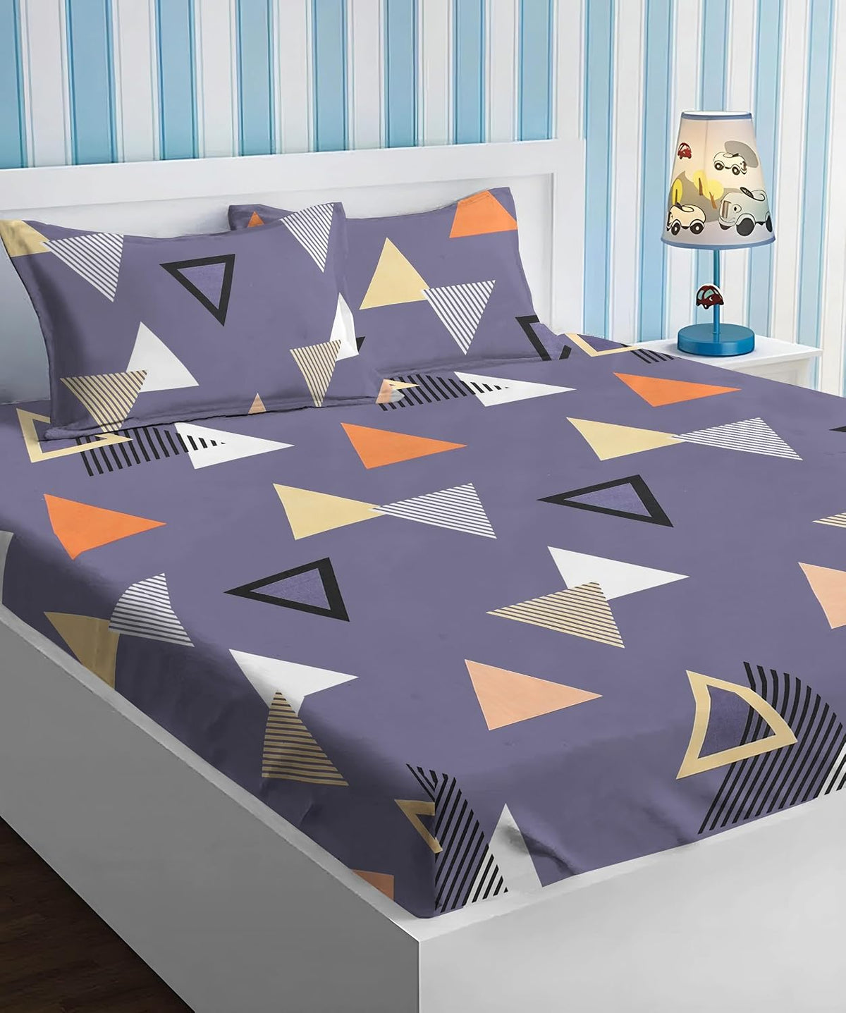 Pure Cotton Double Bedsheets With 2 Pillow Covers - 88 X 90 Inches, Dark Grey | Super Soft Premium Brushed Glace Cotton Bedsheet