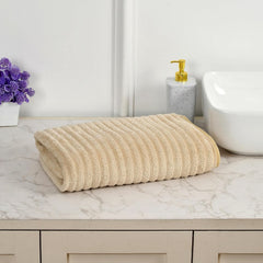 Cotton Bolls Premium Microfiber Bath Towel 300 Gsm | Ultra-Soft, Highly Absorbent, Superior Comfort, Durable & Elegant Design (2 Pcs) - Beige & Grey