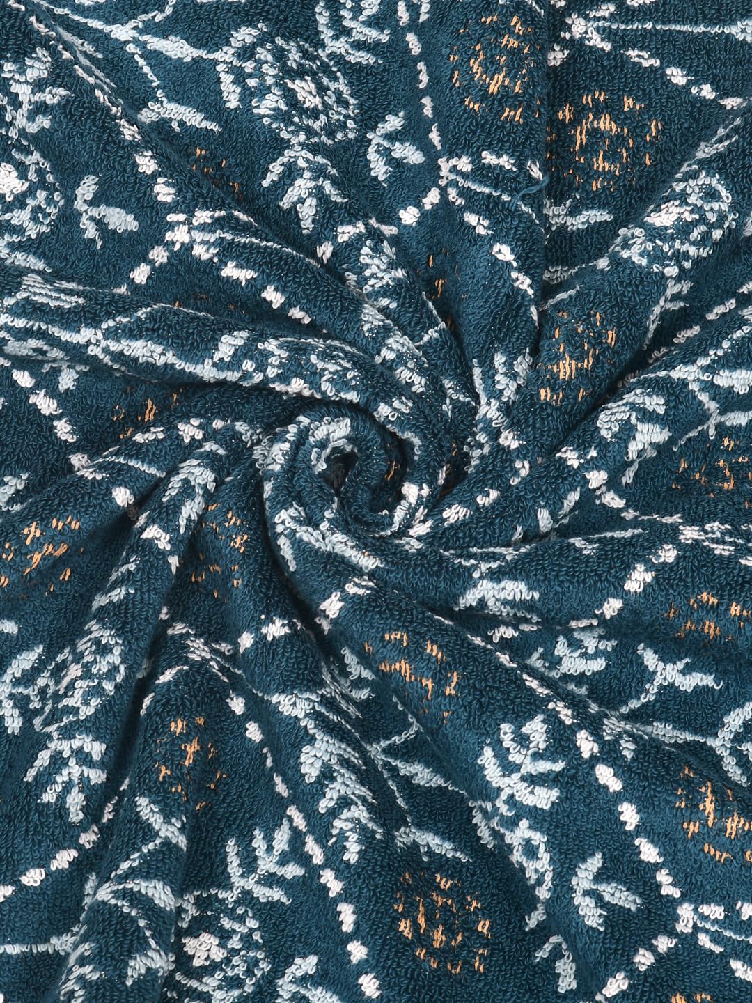 Homefresh Print Cotton Bath Towel 500 Gsm | Geometric Pattern Navy Blue & Grey (Yusuf)