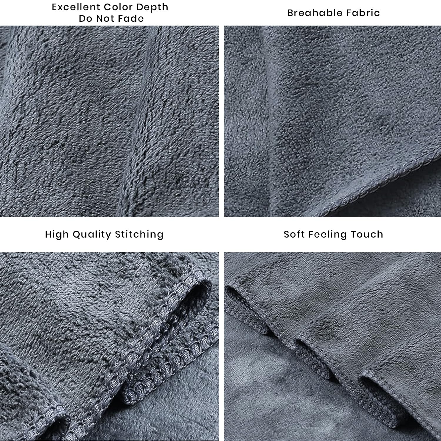 Yellow Weaves Super Soft Microfiber Hand Towels, Gym & Workout Towels 400 Gsm, (Grey) Set Of 2