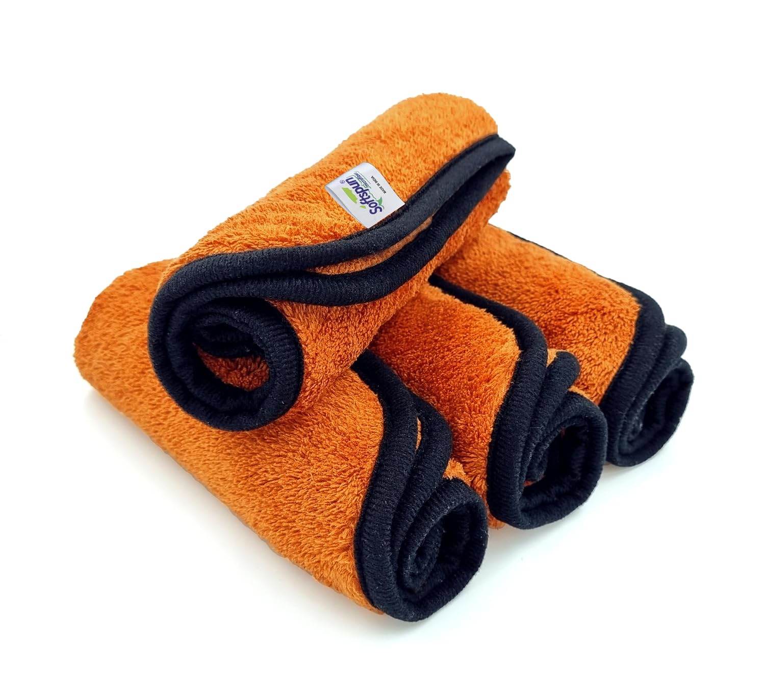 Softspun Microfiber Super Soft Hand & Face Wipes 300 Gsm Towel Set - 4 Piece (Brown)