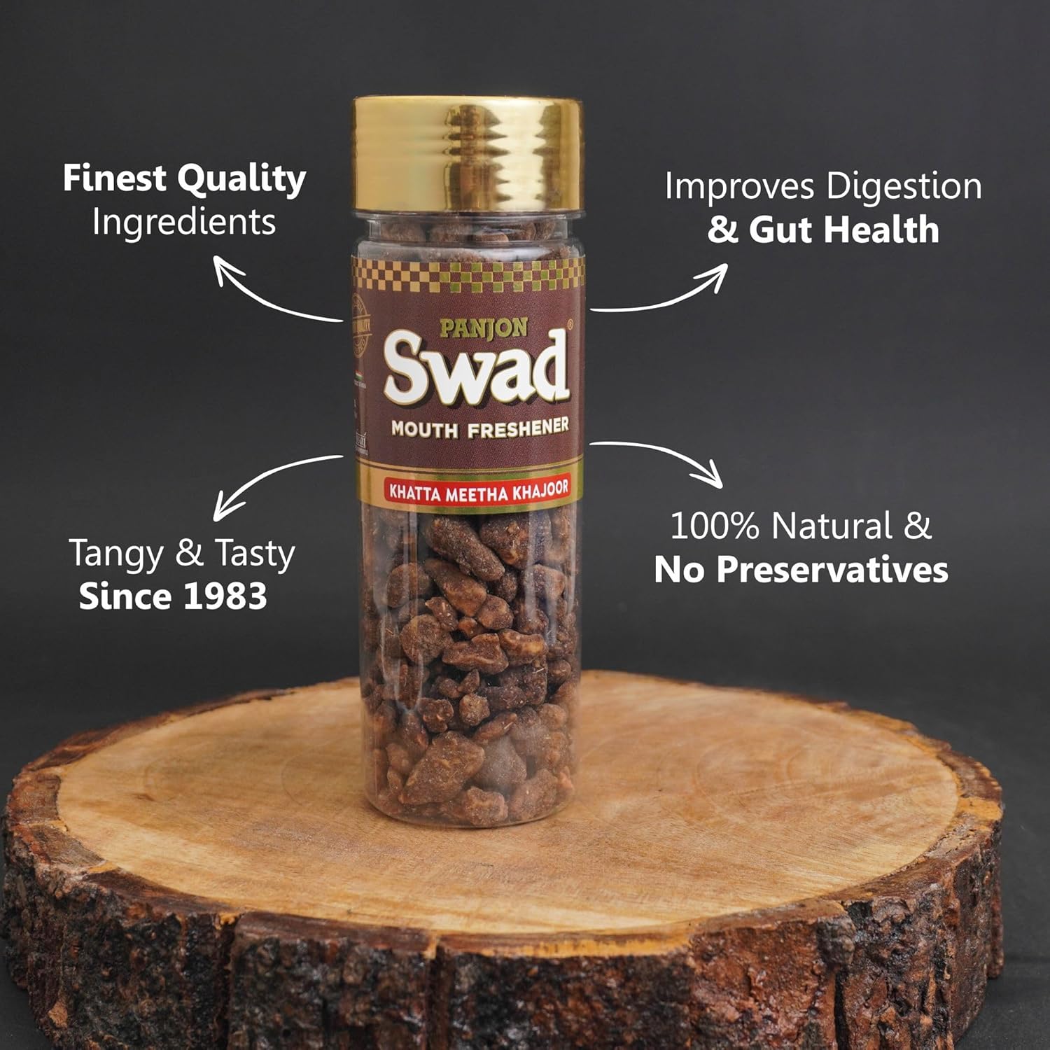 Panjon Swad Jeera Goli & Khatta Meetha Khajoor Pachak Mukhwas 270gm, (135gm *2 Bottles)