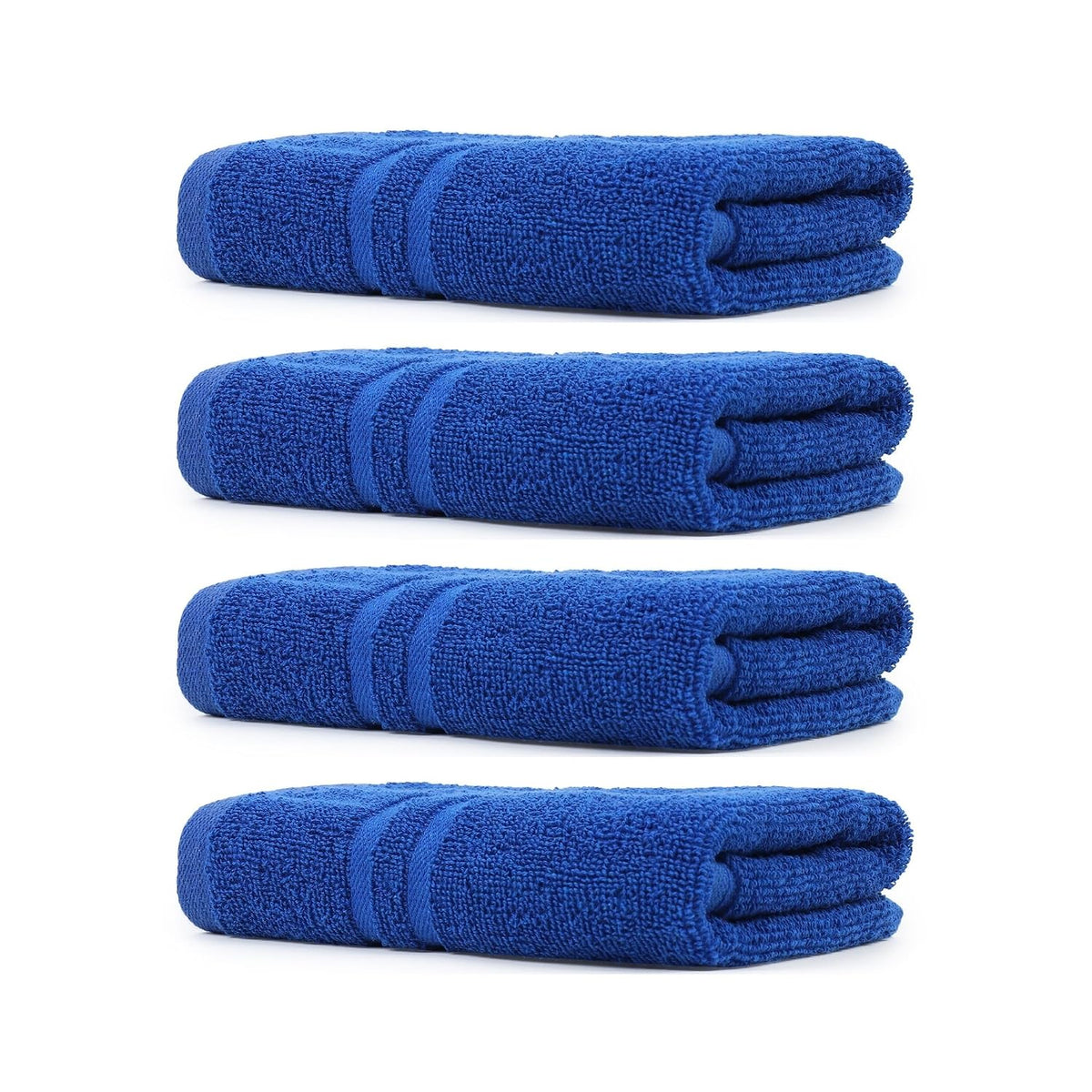 Zahya Terry Cotton Hand Towels 800 Gsm | Soft, & Absorbent Hand, Face, Gym & Travel Use (Blue) - Pack Of 4