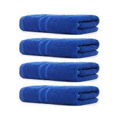 Zahya Terry Cotton Hand Towels 800 Gsm | Soft, & Absorbent Hand, Face, Gym & Travel Use (Blue) - Pack Of 4