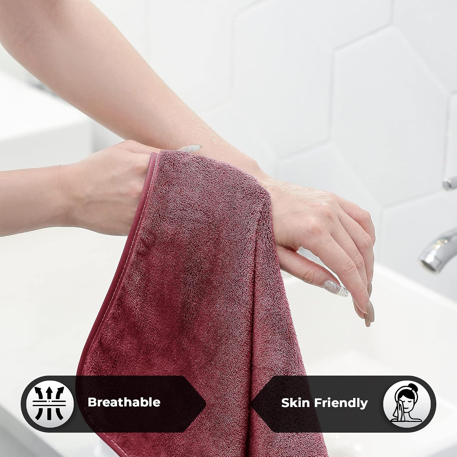 Story@Home Large Size Bath Towel 500 Gsm | Microfiber Bath Towels Perfect For Everyday Use (Wine)