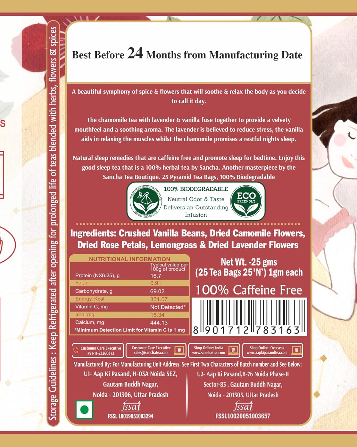 San-Cha Herbal Tea Combo Pack Of 3 - Sleeping Beauty + Peppermint Tea + Ayurveda Three Tulsi Herbal Tea Bags, 75 Pyramid Tea Bags | Zero Caffeine, Environment Friendly