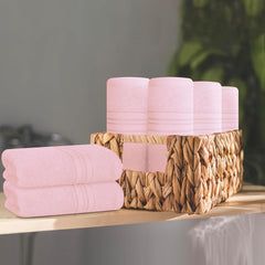 Boutiquo Ultra Soft 100% Cotton Washcloths 1800 Gsm | Contains Face Cloths Compact & Lightweight Multi Purpose Washcloths - Pink (12 Piece)