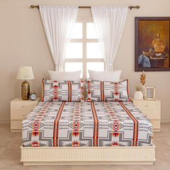 All Around Elastic Bedsheet For King Size Bed With 2 Matching Pillow Covers | 78 X 72 Inches, Multicolor | Super Soft & Breathable
