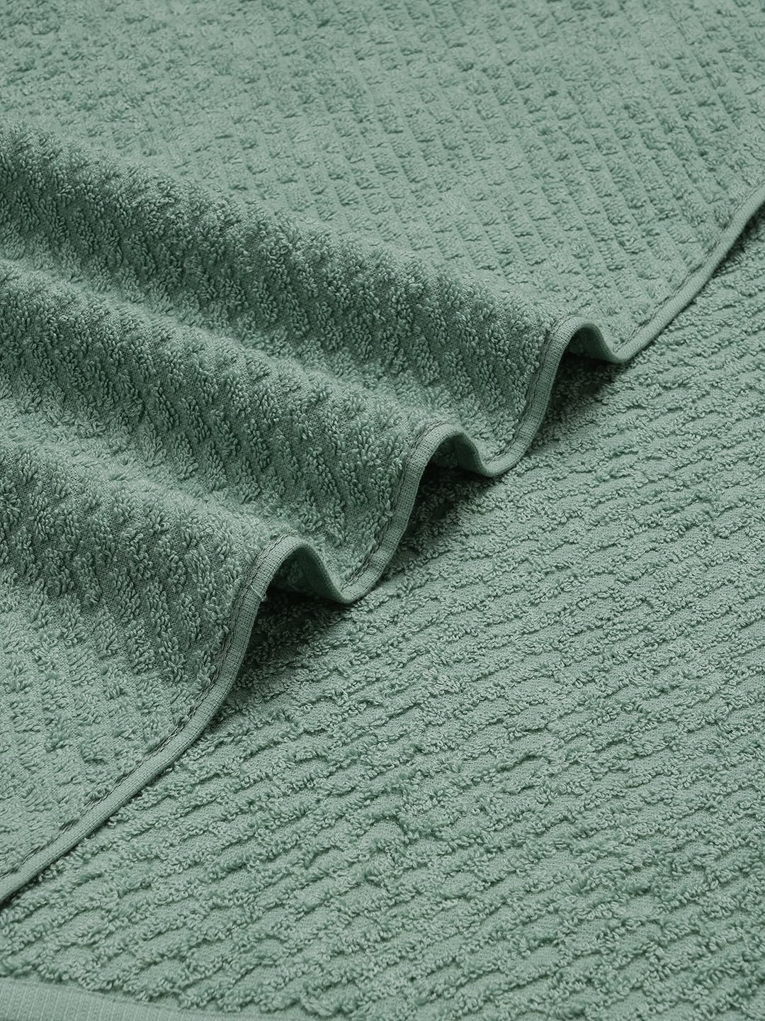 Spaces 100% Cotton Large Bath Towel 400 Gsm | For Men & Women Super Absorbent, Quick Dry, Ultra Soft Dobby Solid Design Towels Large Size (Malachite Green)