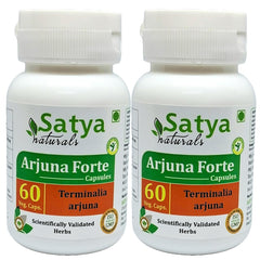 Satya Naturals Terminalia Arjuna Extract Capsules Highest Potency, 100% Herbal Product | 60 Veg Capsules 100gm 0.2lbs Each Pack Of 2