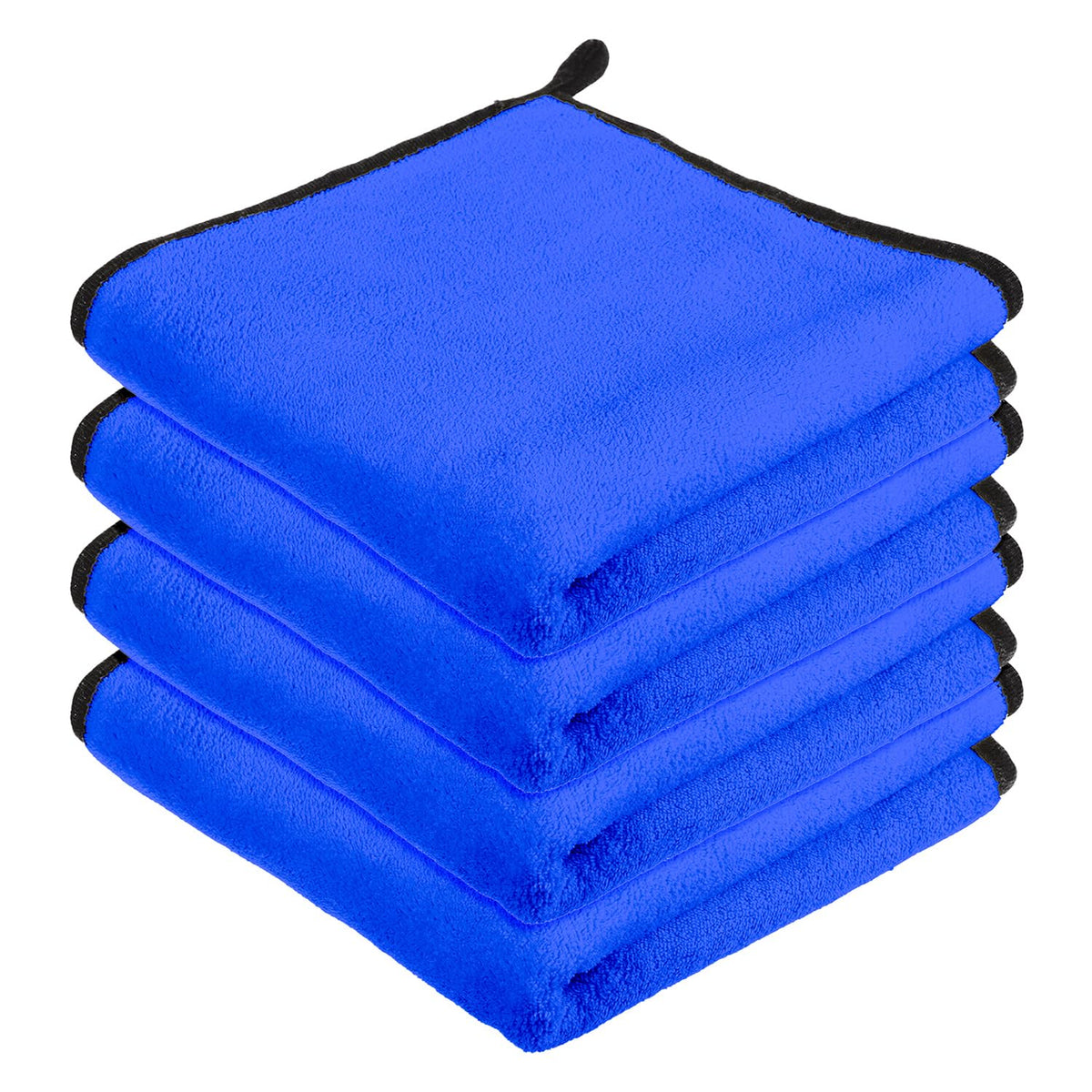 Kuber Industries Cleaning Towel 750 Gsm | Reusable Cleaning Cloths for Kitchen | Duster Towel For Home Cleaning Cloth Towel With Hanging Loop - Pack Of 4 (Blue)