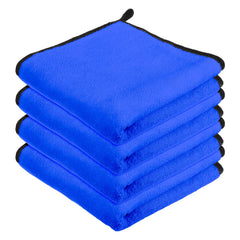 Kuber Industries Cleaning Towel 750 Gsm | Reusable Cleaning Cloths for Kitchen | Duster Towel For Home Cleaning Cloth Towel With Hanging Loop - Pack Of 4 (Blue)