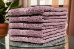 Solance Super Cotton Hand Towel 1000 Gsm | Ultra Soft & Super Absorbent Hand Towel (Purple) - Set Of 5