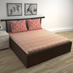 100% Pure Cotton Double Bedsheet For Queen With 2 Pillow Covers - 87 X 100 Inches, Multicolor | Soft & Durable For Everyday Use & Bedroom - All Season Comfort
