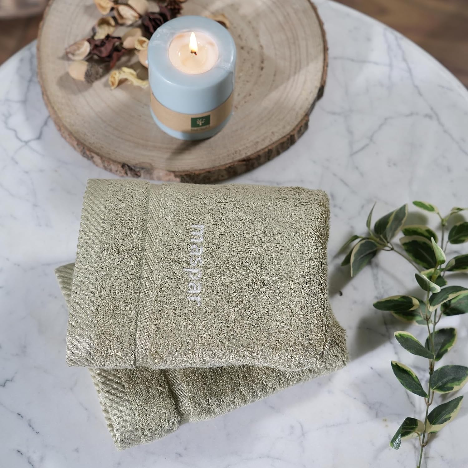 Maspar Amor Ultra Soft Hand Towel 400 Gsm (Green) - 2 Pcs