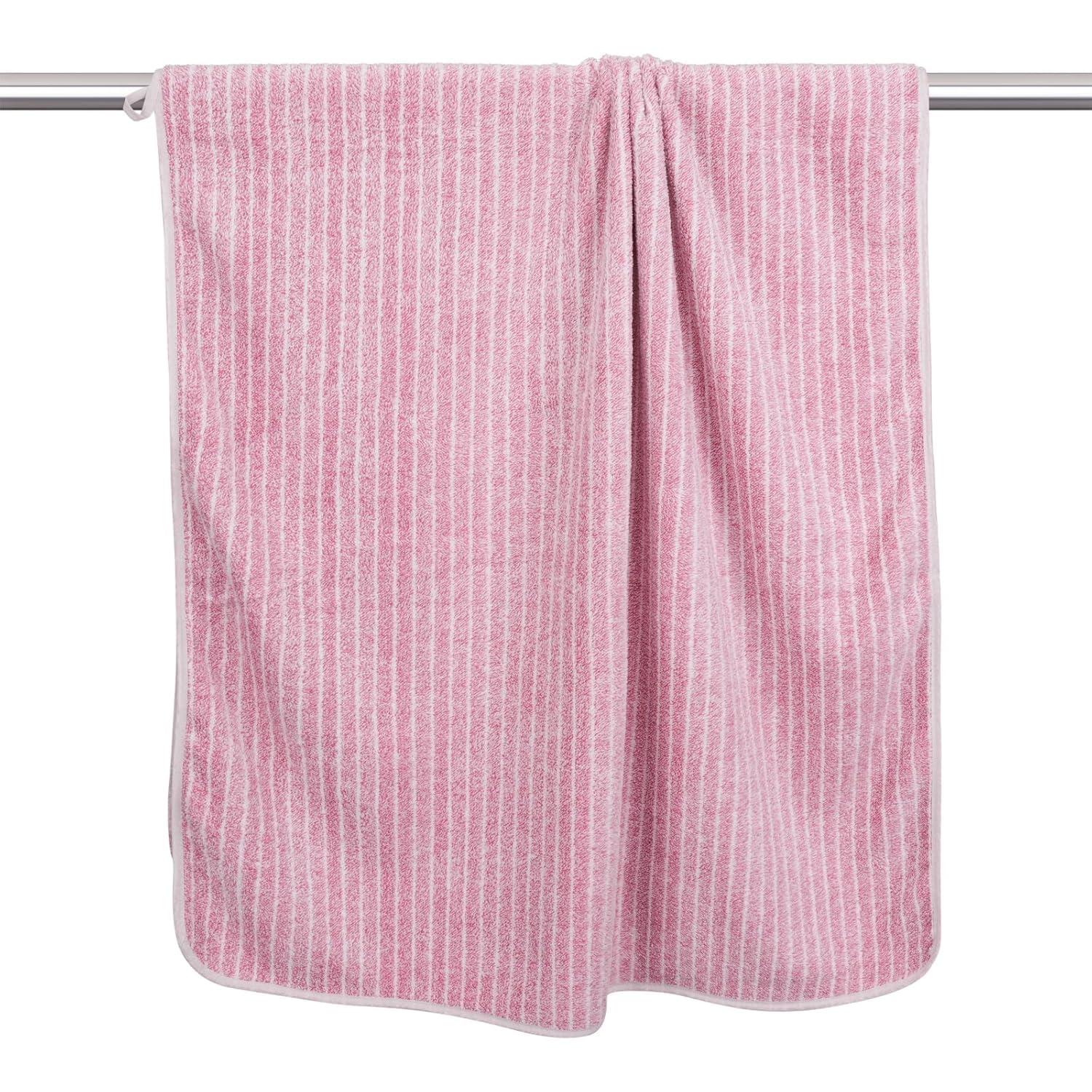 Black Gold The Finer Touch Microfiber Striped Hand Towel 200 Gsm | Soft & Quick Dry, Lightweight & Absorbent Face Towel (Pink) - Pack Of 1