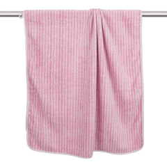 Black Gold The Finer Touch Microfiber Striped Hand Towel 400 Gsm | Soft & Quick Dry, Lightweight & Absorbent Face Towel (Pink) - Pack Of 2