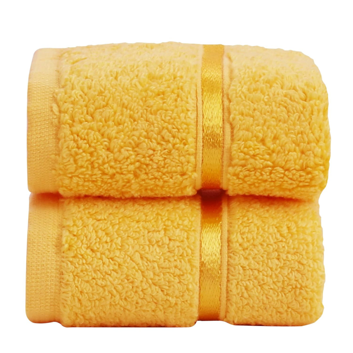 Spread Spain 100% Cotton Face Towel 600 Gsm | Roman Face Towel Super Absorbent Soft & Quick Dry Towels (Yellow) -Set Of 2