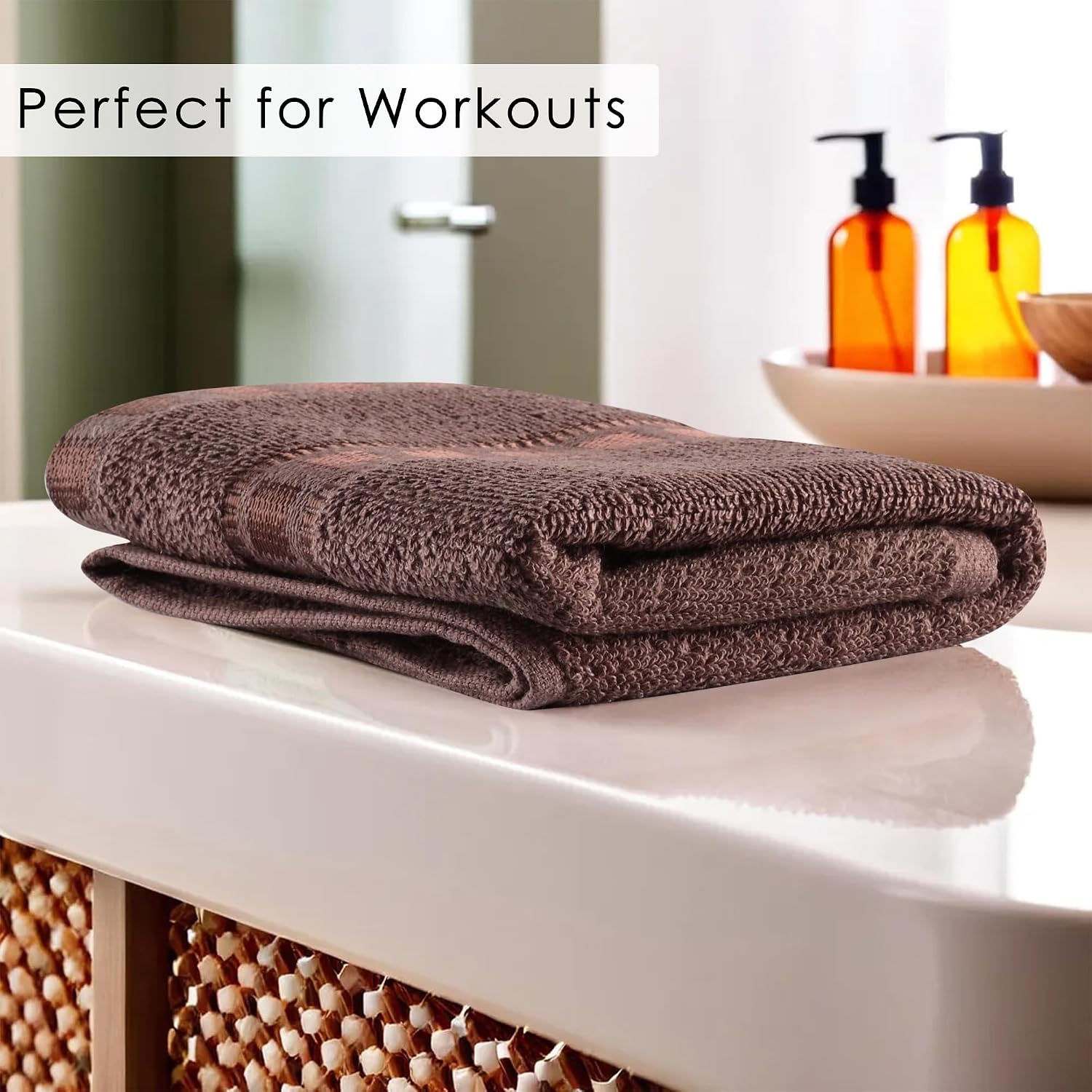 Kuber Industries Cotton Hand & Face Towels 200 Gsm | Easily Washable Workout Gym Napkins For Men & Women | Pocket Towel - Brown (Pack Of 6)