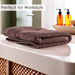 Kuber Industries Cotton Hand & Face Towels 200 Gsm | Easily Washable Workout Gym Napkins For Men | Pocket Towel - Brown (Pack Of 2)