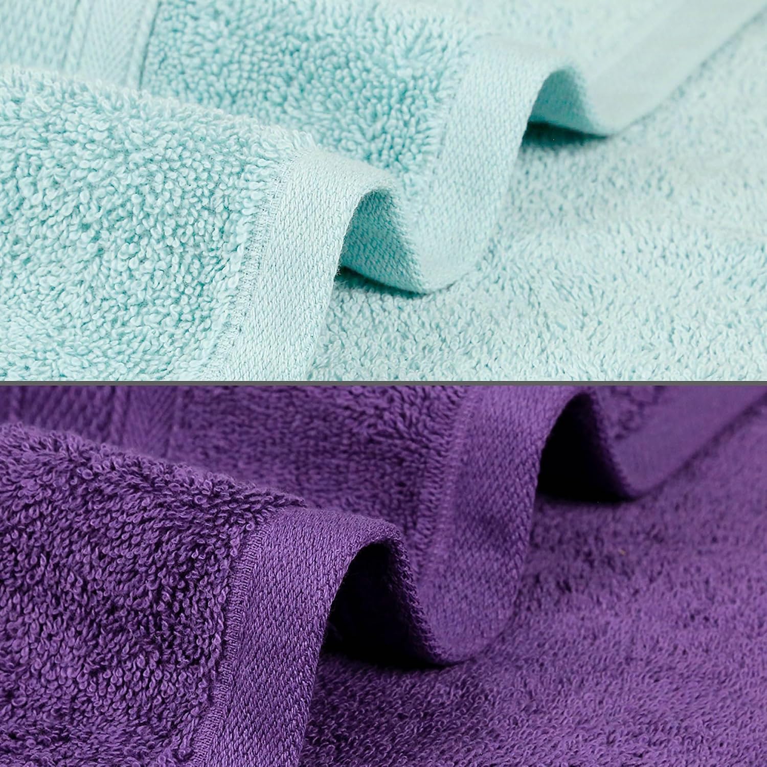 Mytrident Soft Comfort Air Rich 100% Cotton Bath Towel 1000 Gsm | Highly Absorbent Towels For Men & Women Bath Towel (Nile Blue & Plum) - 2 Pcs
