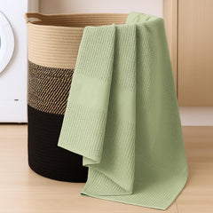 Haus & Kinder Maple Waffle Bath Towel 220 Gsm | Honeycomb Large Size Bathing Towels 100% Cotton Towel For Men & Women (Sage Green)