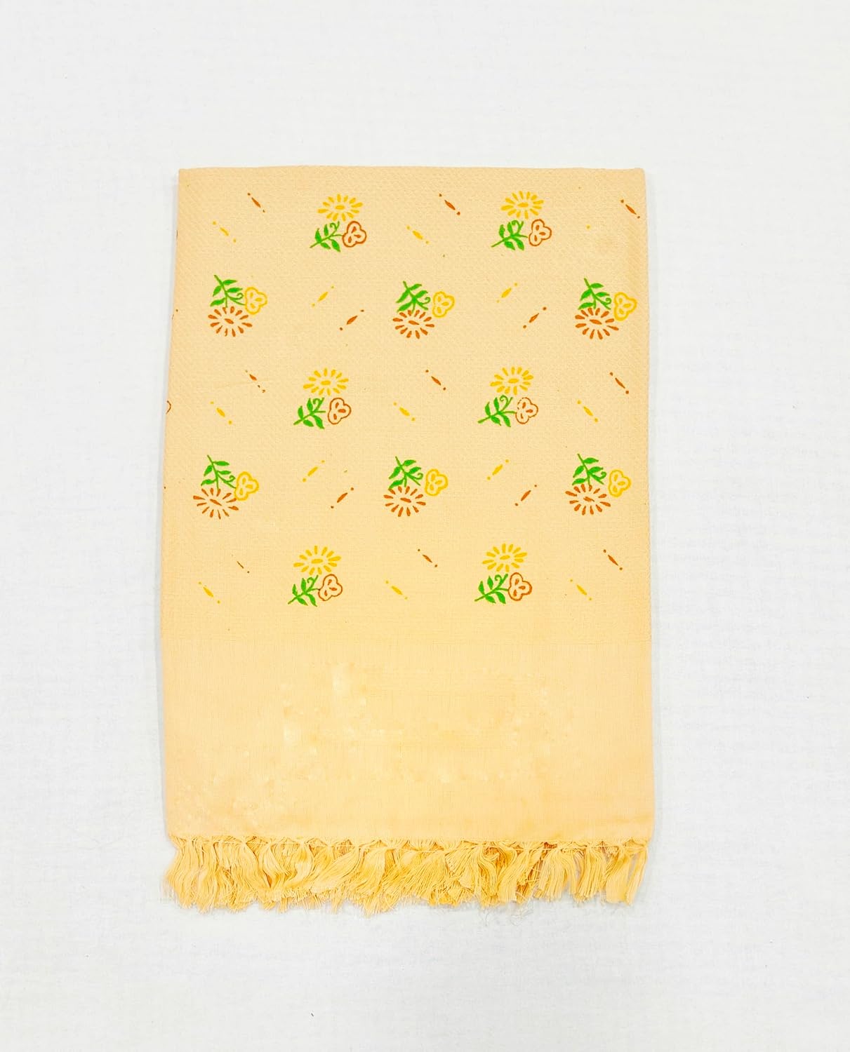 Bombay Dyeing Rimzim 100% Cotton Printed Soft & Slick Quick Drying Bath Towels 500 Gsm (Orange & Sky Blue) - 2 Pcs
