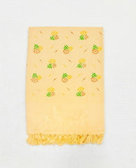 Bombay Dyeing Rimzim 100% Cotton Printed Soft & Slick Quick Drying Bath Towels 500 Gsm (Orange & Sky Blue) - 2 Pcs