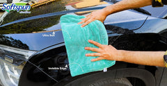Softspun Microfiber Cloth Towel Set 400 Gsm | Extra Thick Microfiber Cleaning Cloths Perfect For Bike, Auto, Cars Both Interior & Exterior (Aqua Blue)