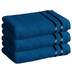 Story@Home 100% Cotton Large Size Bath Towels 1350 Gsm | Perfect For Everyday Use (Navy Blue) - Pack Of 3