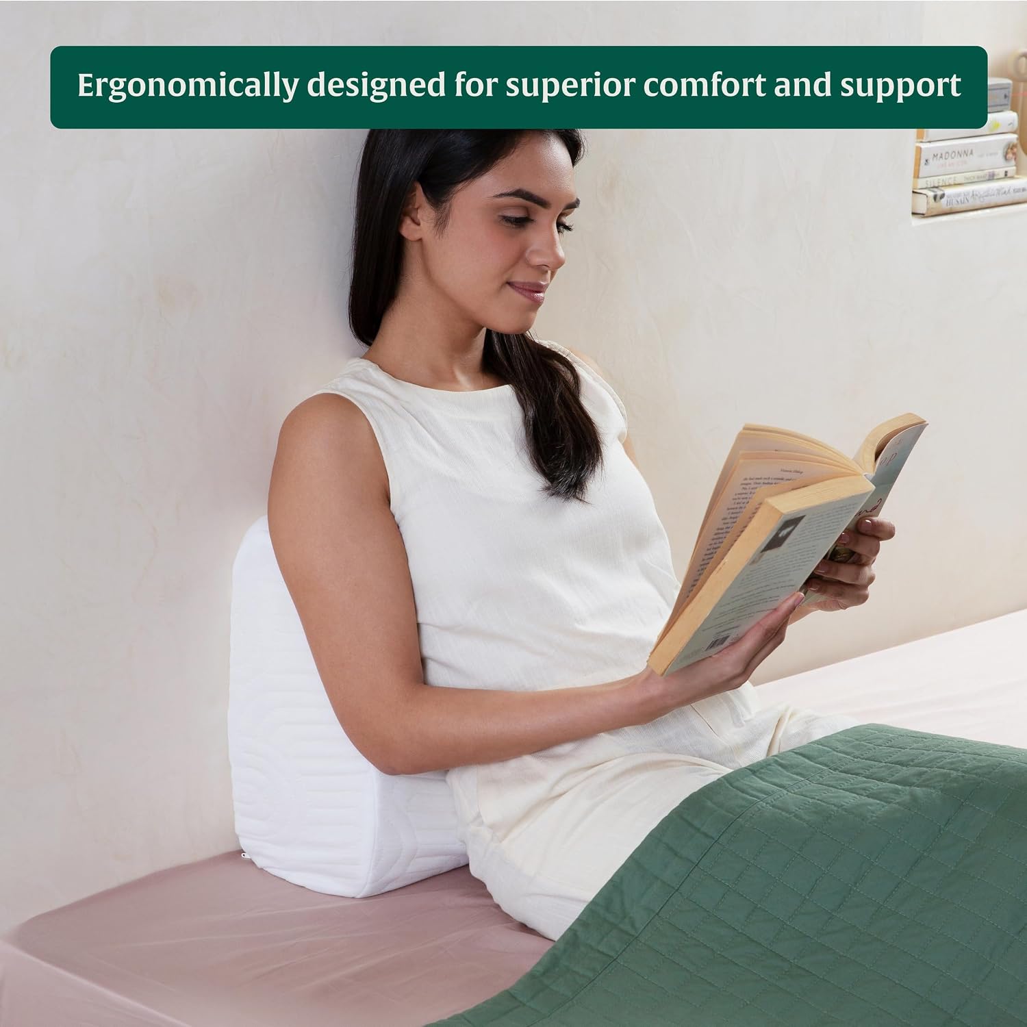 Bed Wedge Pillow, Leg Rest Pillow For Acid Reflux, Pregnancy, Pain Relief - 17 X 14.8 X 7 Inch | For Anti Snoring, Reading, Back Pain Relief, Knee & Back Support Pillow | Medical Pillow