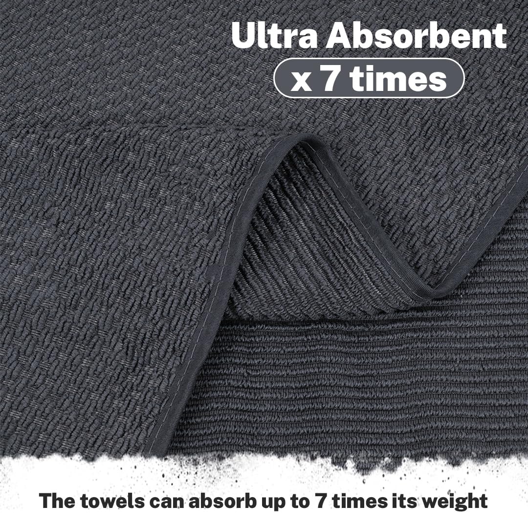 Fezora Microfiber Contler Bath Towels 700 Gsm | Large Size Bath Towel Soft & Absorbent Bath Towel For Men & Women (Grey & Dark Grey)- Pack Of 2