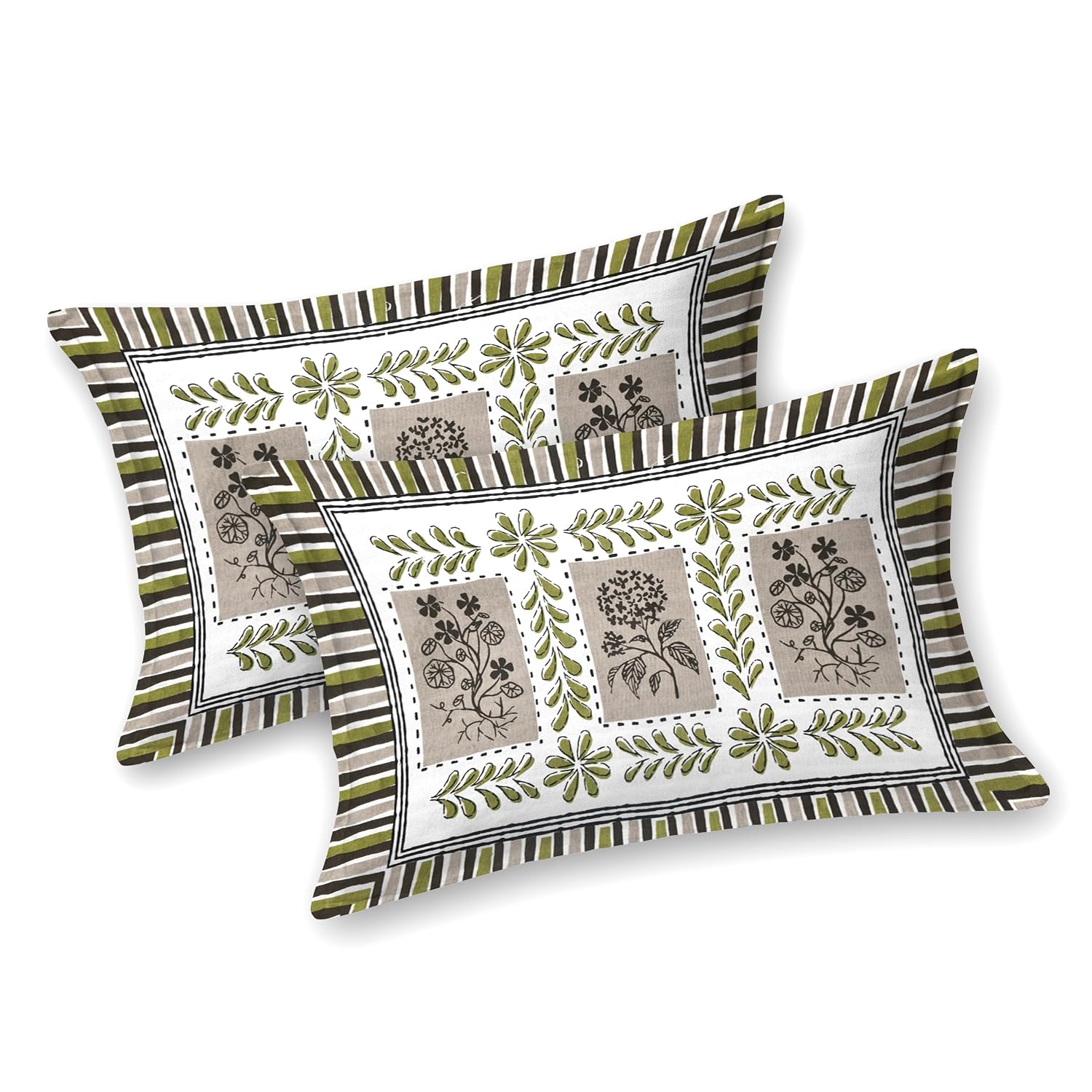 Pure Cotton King Size Bedsheet 2 Matching Pillow Covers | 100x108 Inches, Multicolor | Traditional Jaipuri Printed Bedsheet | Ideal Wedding Gift, Housewarming, Special Occasion Surprise