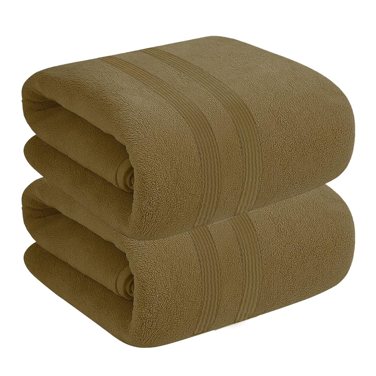House Of Terry 100% Cotton Bath Towel 900 Gsm | Quick Dry, Fade-Resistant, Soft, Lightweight & Absorbent For Men & Women Large Size Towel (Brown) - 2 Pcs