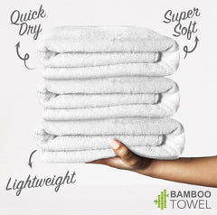 Heelium Bamboo Bath Towel 3x Softer & Quick Drying 400 Gsm (White)
