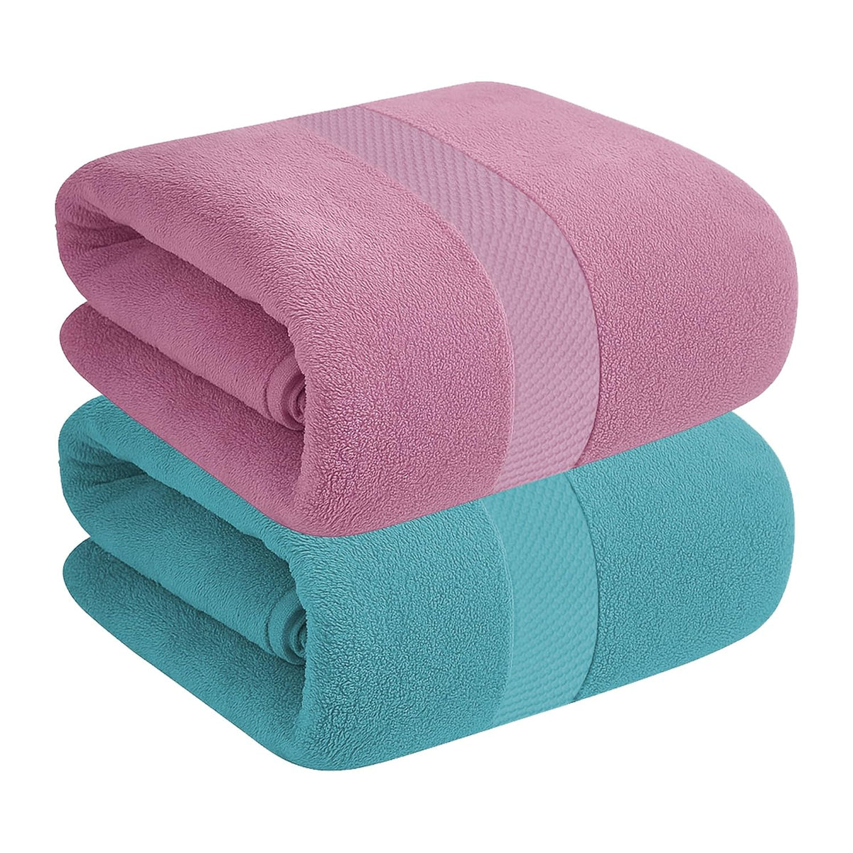 House Of Terry 100% Cotton Bath Towel 900 Gsm | Quick Dry, Soft & Absorbent, Fade-Resistant, Skin-Friendly For Men & Women Towel (Sky Blue & Lilac) - Pack Of 2
