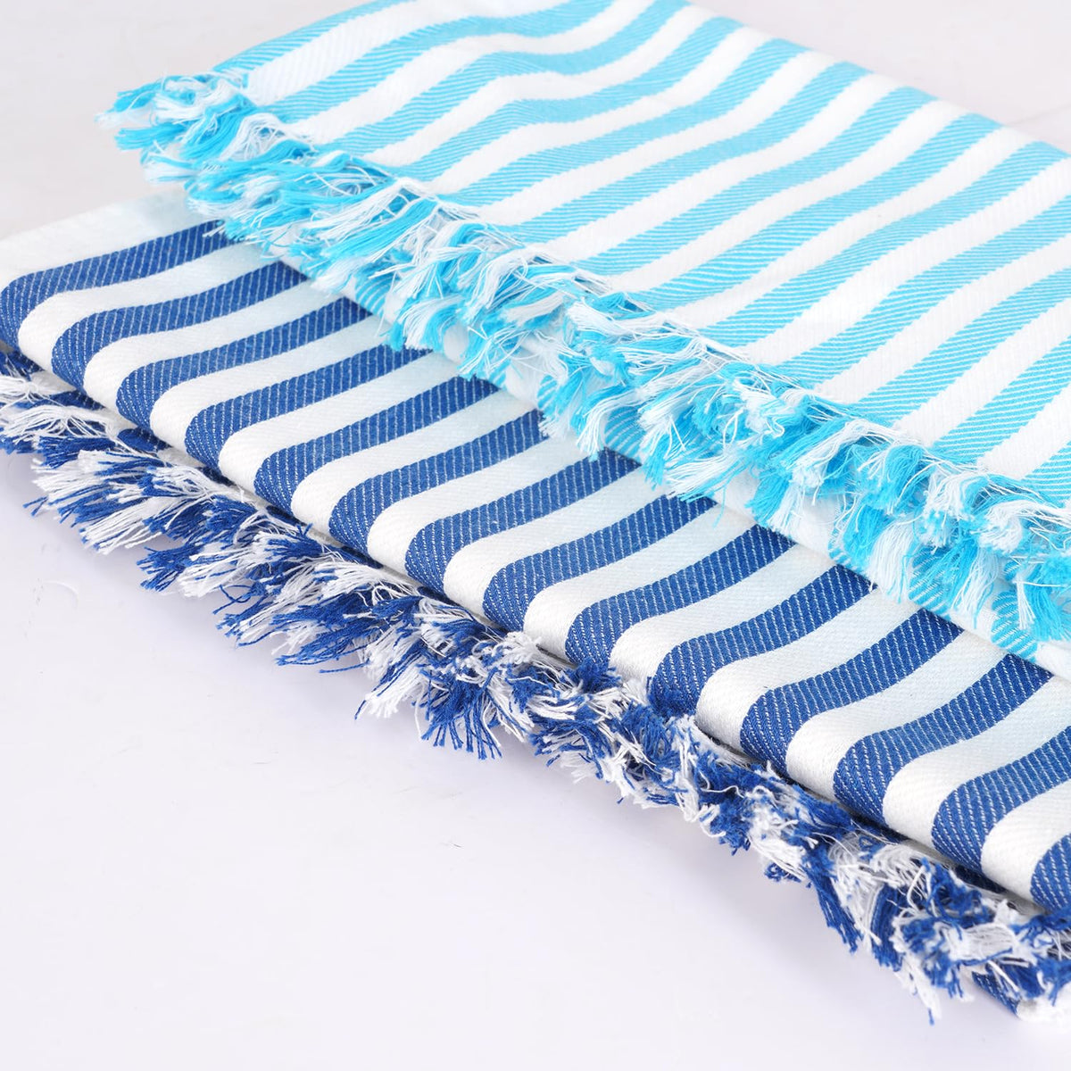 Nilanrnr Bath Towel 500 Gsm - 2 Pcs (Blue & Tortoise Blue)